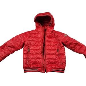 Moncler Kids Eliot Giubbotto Red Down Puffer Jacket Size 8 (705)
